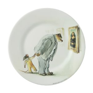 Assiette à dessert devant la Joconde