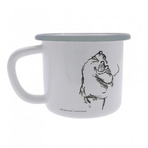 Ce mug en émail est décoré par un illustration Ernest et Célestine